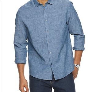Marc Anthony Slim-Fit, Casual, Linen-Blend, Shirt